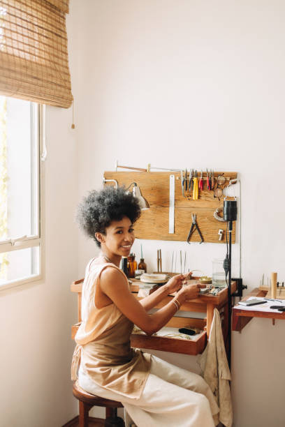 istock Young artist doing work on jewelry 1319777008