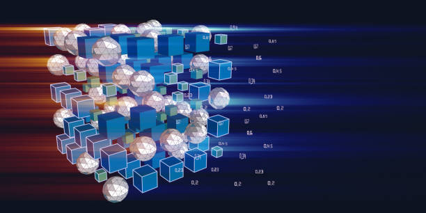 Blue 3d Model Abstract Cube Background Illustrations, Royalty-Free ...
