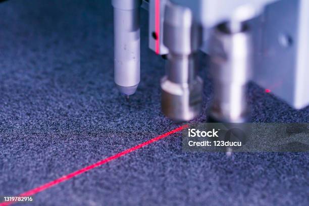 Laser Fabric Textile Cutting Machine Stock Photo - Download Image Now - Dinghy Laser, Laser, Sensor
