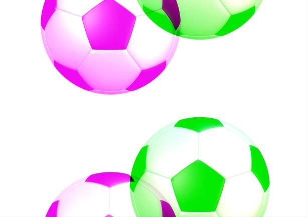 istock 3D rendered soccer ball and white background 1319783615