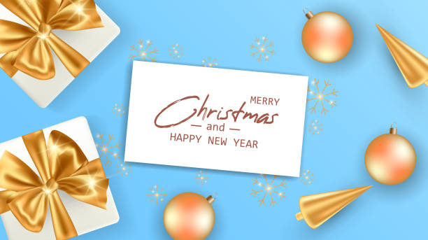 istock Marry Christmas and Happy New Year card 1319789300
