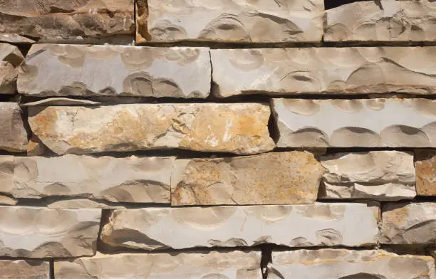 Vector illustration of Stone blocks brick wall textured background