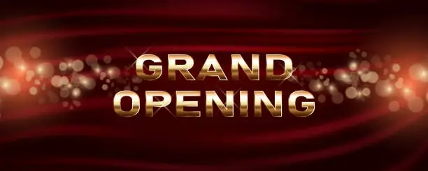 Vector illustration of Grand opening vector banner. Festive template for opening ceremony