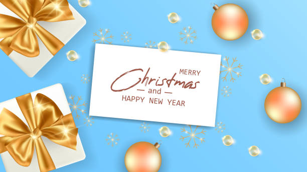 istock Marry Christmas and Happy New Year card 1319789318
