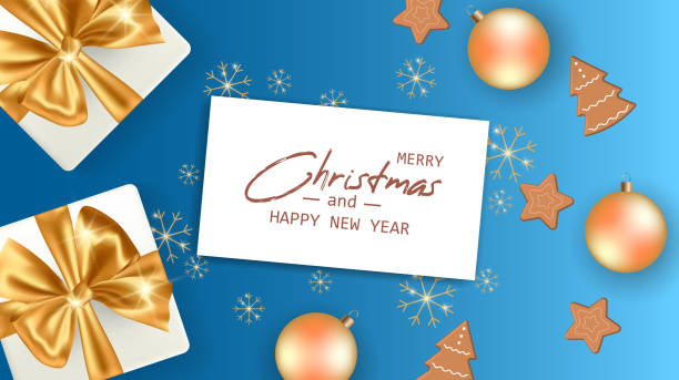 istock Marry Christmas and Happy New Year card 1319789328