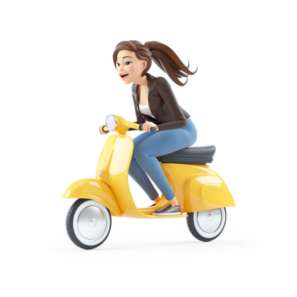 istock 3d cartoon woman riding a scooter 1319790256