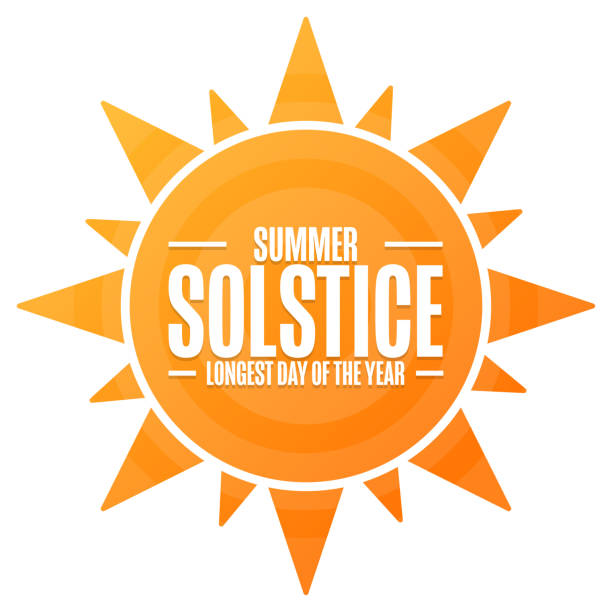 Summer Solstice. Longest day of the year. Holiday concept. Template for background, banner, card, poster with text inscription. Vector EPS10 illustration. Summer Solstice. Longest day of the year. Holiday concept. Template for background, banner, card, poster with text inscription. Vector EPS10 illustration summer solstice stock illustrations