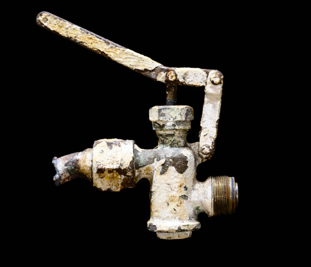 istock The old valve on a black background 1319794232