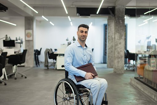 Man with a disability at his workplace