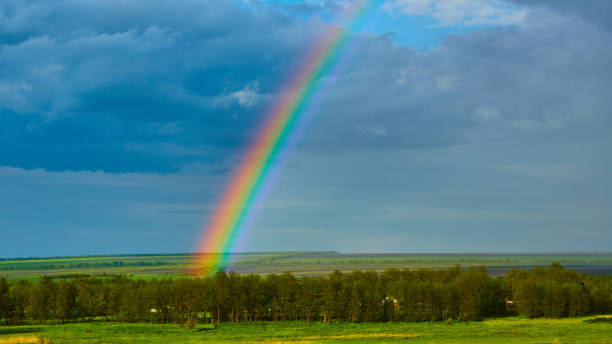istock The Rainbow over Rural Landscape after Thunderstorm. 1319805941