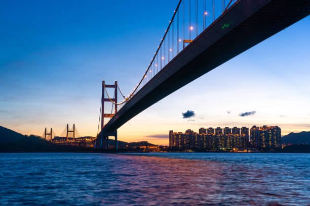 istock Tsing ma bridge at night moment 1319807319