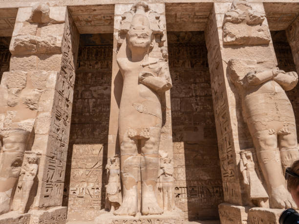 istock Statue of pharaoh at Medinet Habu temple 1319807533