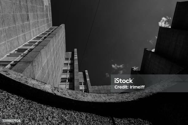 Bottomup View Of The Kb8 City Polyclink In Obninsk Stock Photo - Download Image Now