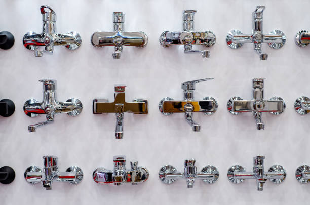 istock Different bathroom taps for sale. 1319809657