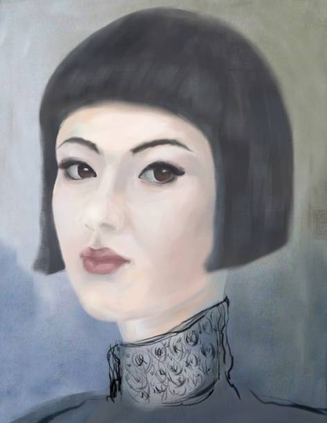 istock Painterly portrait of an asian girl in impressionism style 1319809673