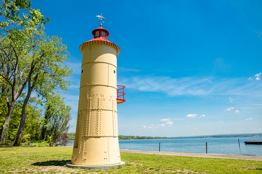 The Presque Isle Waterworks Lighthouse in Presque Isle State Park in Erie, PA, USA.