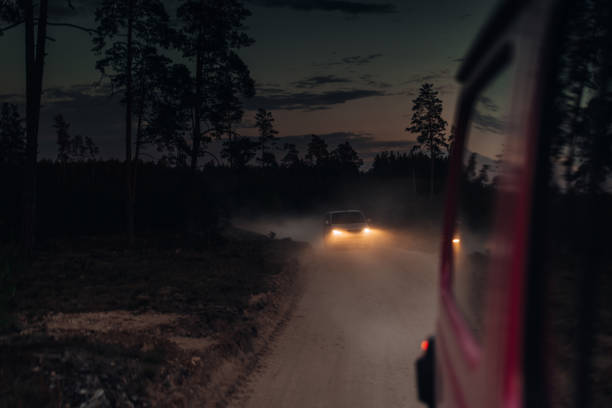 istock A car chases at night in the desert 1319813282