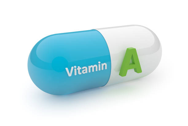 pílula 3d - conceito de vitamina a - vitamina a - fotografias e filmes do acervo