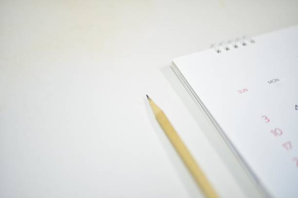 istock Blur white calendar in planning concept. 1319813527