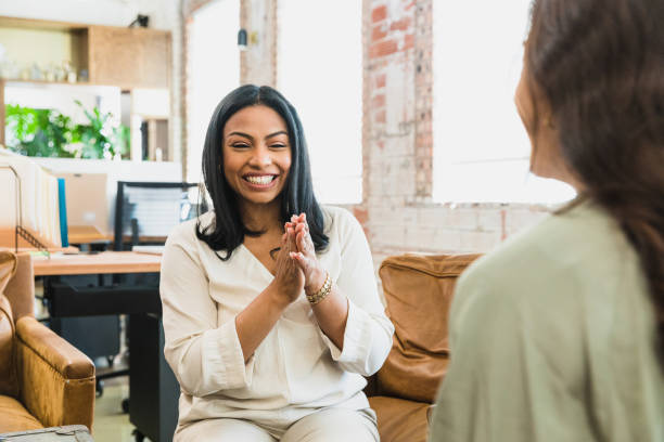 istock Two female friends take work break together 1319813645
