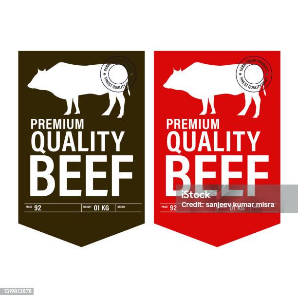 Meat Package Lettering Organic Meat Package Design Stock Illustration - Download Image Now ...