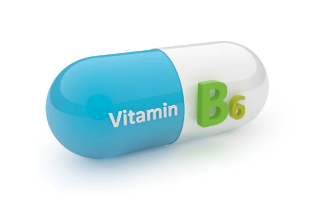 Cтоковое фото 3d таблетки - Витамин B6 концепции