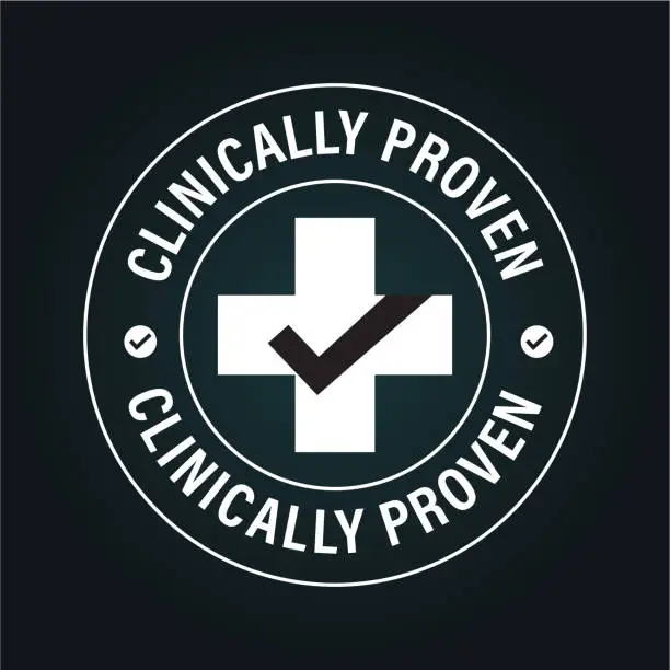 Vector illustration of clinically proven vector icon