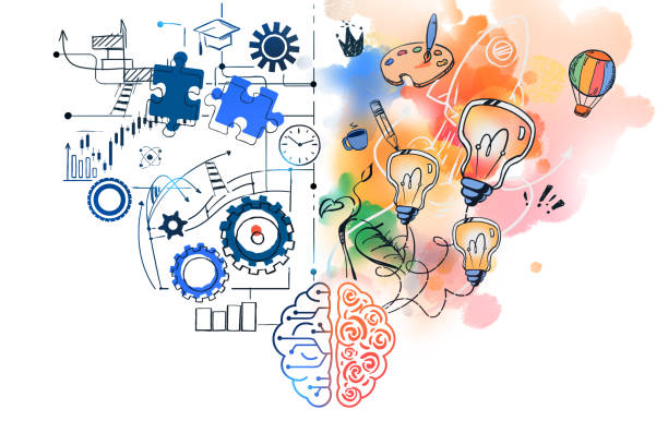 istock Brain sketch with two different sides of thinking 1319816711