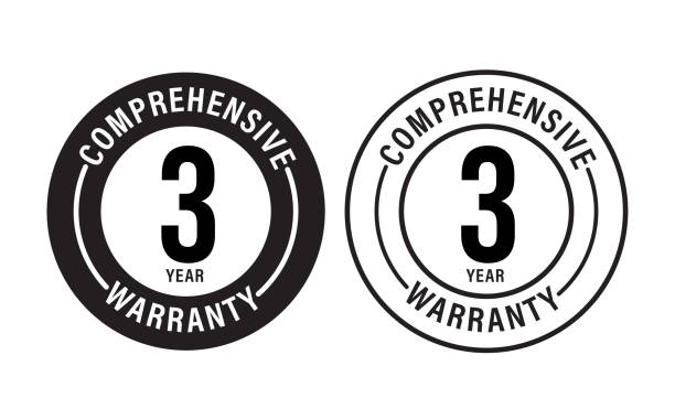 ilustrações de stock, clip art, desenhos animados e ícones de full warranty abstract. 3 year comprehensive warranty - number certificate number 3 year