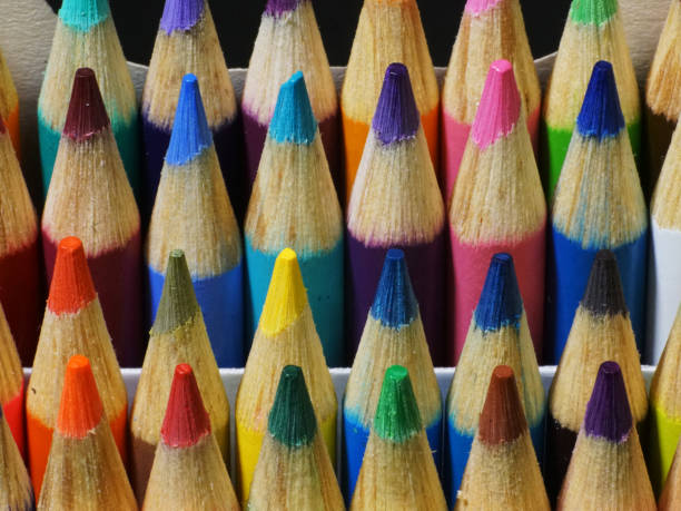 istock Close up of colored pencil points from the front. 1319822495