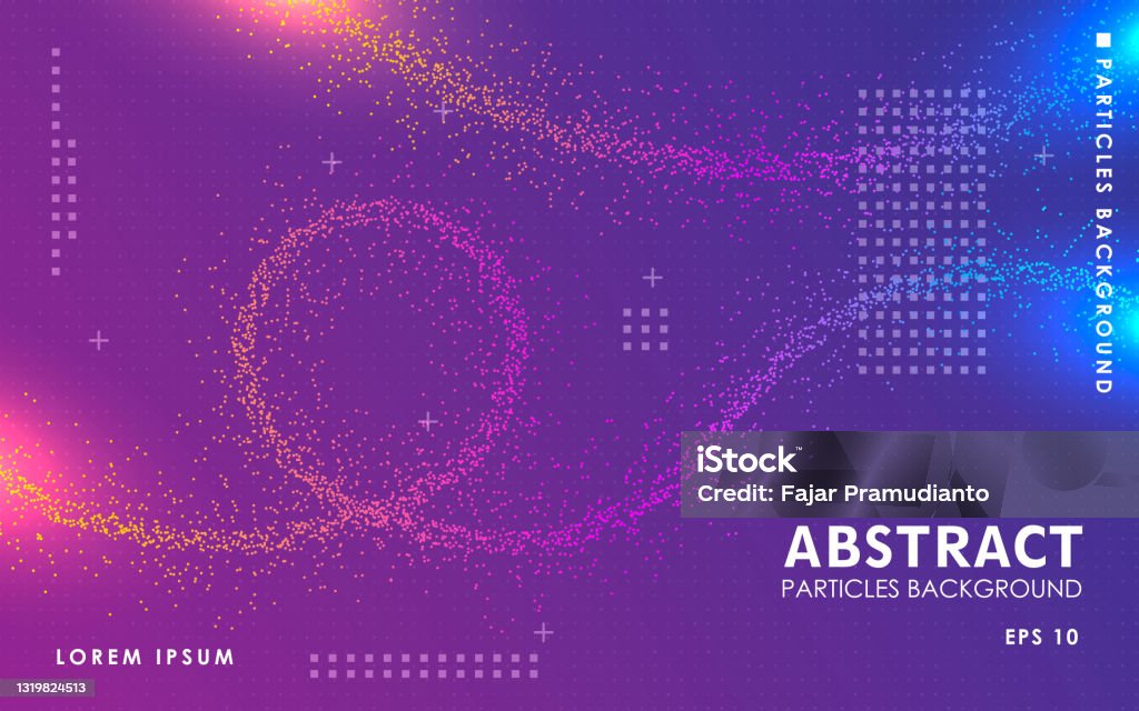 Particle Flow Colorful Dynamic Abstract Color Particles Background Modern Liquid Flow Dots ...