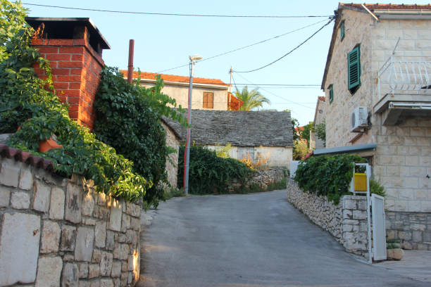 istock Street in the town Supetar on Brac 1319829286