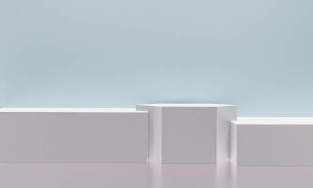 istock Scene with podium for mock up presentation in minimalism style with copy space, 3d render abstract background design 1319831977