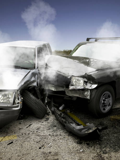 istock Two automobiles in traffic accident. 1319833384