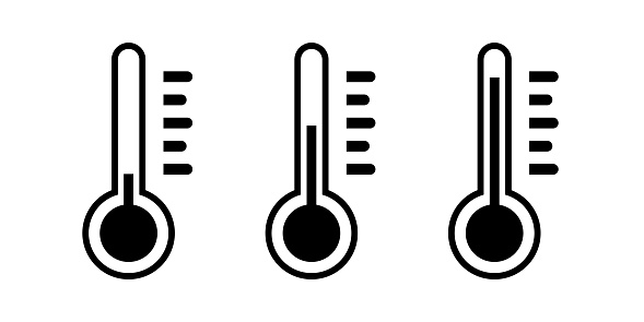 Thermometer icon set. Simple design.