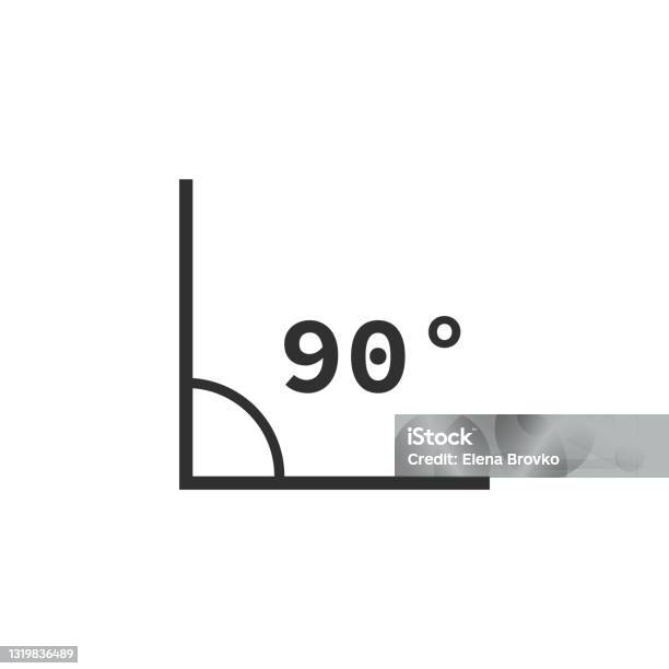 90 Gradus Vector Angle Of 90 Degrees Geometry Math Signs Symbolsvector ...
