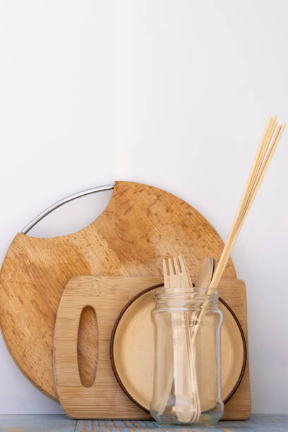 istock Eco friendly reusable kitchen utensils. Ecology, recycling, no plastic, zero waste concept 1319839212