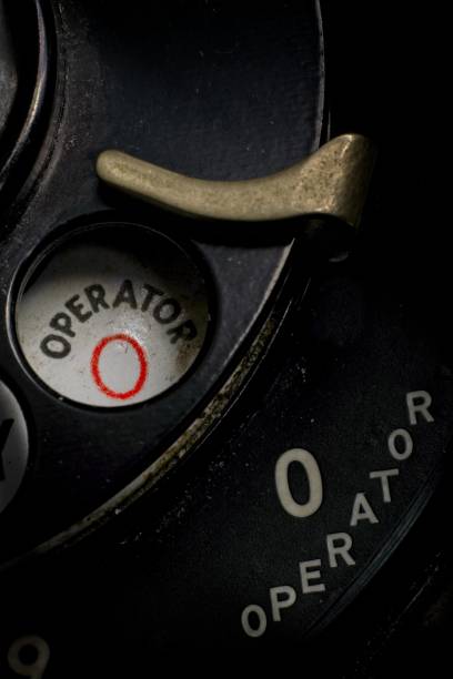 istock Vintage dial telephone highlighting operator finger hole 1319844567