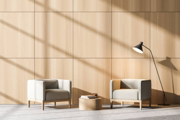 istock Bright waiting room interior with two comfortable armchairs 1319852313