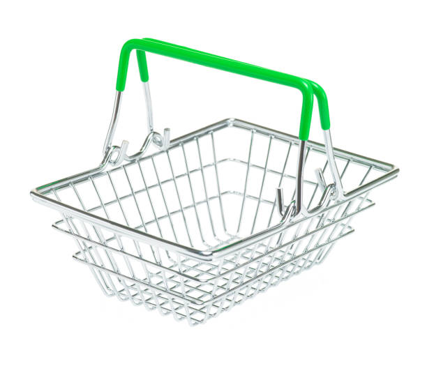 istock Metal shopping basket on white background isolate 1319857137