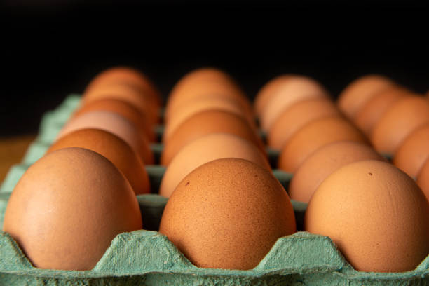 istock Eggs, box of red eggs in Brazil in a beautiful alignment, selective focus. 1319857270