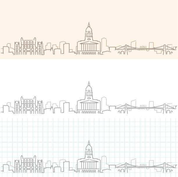 Nottingham Hand Drawn Profile Skyline Nottingham Hand Drawn Profile Skyline nottingham stock illustrations