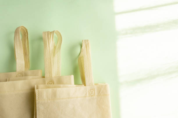 istock Eco friendly non-woven bag from natural materials.  Ecology, recycling, no plastic, zero waste concept 1319877663
