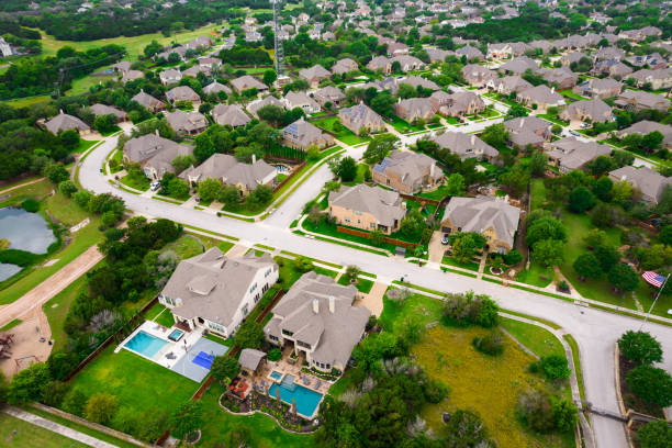 istock Luxury living gated community Suburb 1319877977