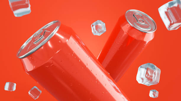 istock 3d render of drink can with ice cube for product display 1319878745