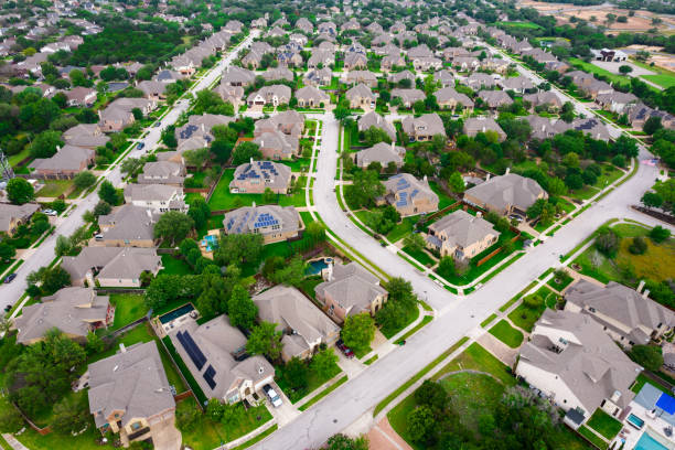 istock Perfect suburbs green trees and modern landscape 1319879067