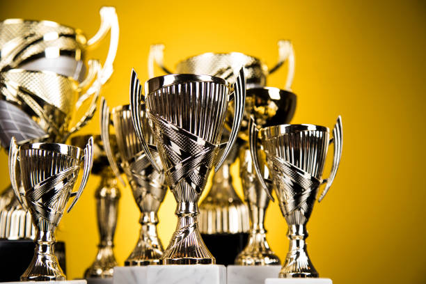 istock Award winning trophy sport background 1319879123