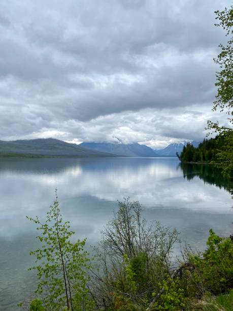 McDonald Lake in Glacier National Park, Montana, USA stock photo