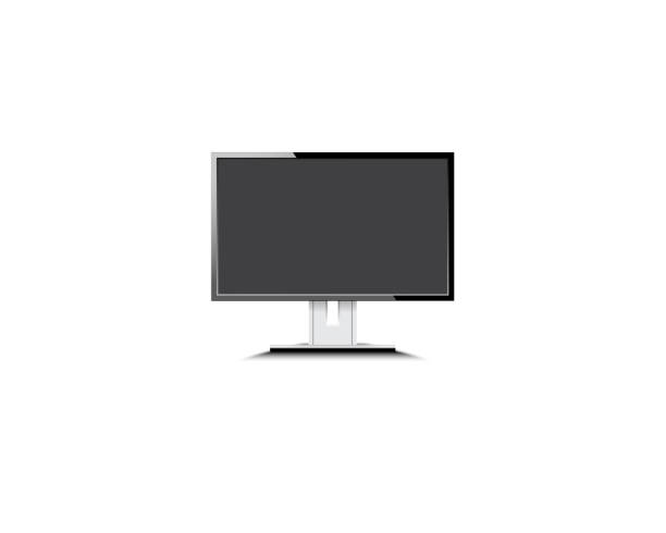 istock Realistic computer monitor with transparent and blank screen for you to design, including product advertisement Isolated simulation screen on white Eps10 vector template. 1319887079