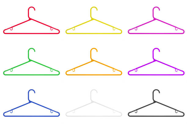 Colored clothes hangers isolated on a white background